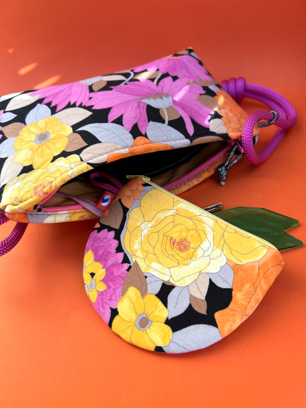 Porte monnaie fleurs vintage